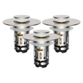 Brushed nickel bathroom sink drain strainer set, three-piece with round top covers