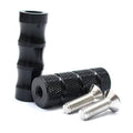 Black knurled motorcycle shifter peg and rubber foot peg with mounting bolt set