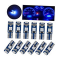 Pack of T5 LED bulbs emitting bright blue light, shown as multiple units