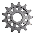 Front 13-tooth sprocket gear with mounting holes, dark steel finish