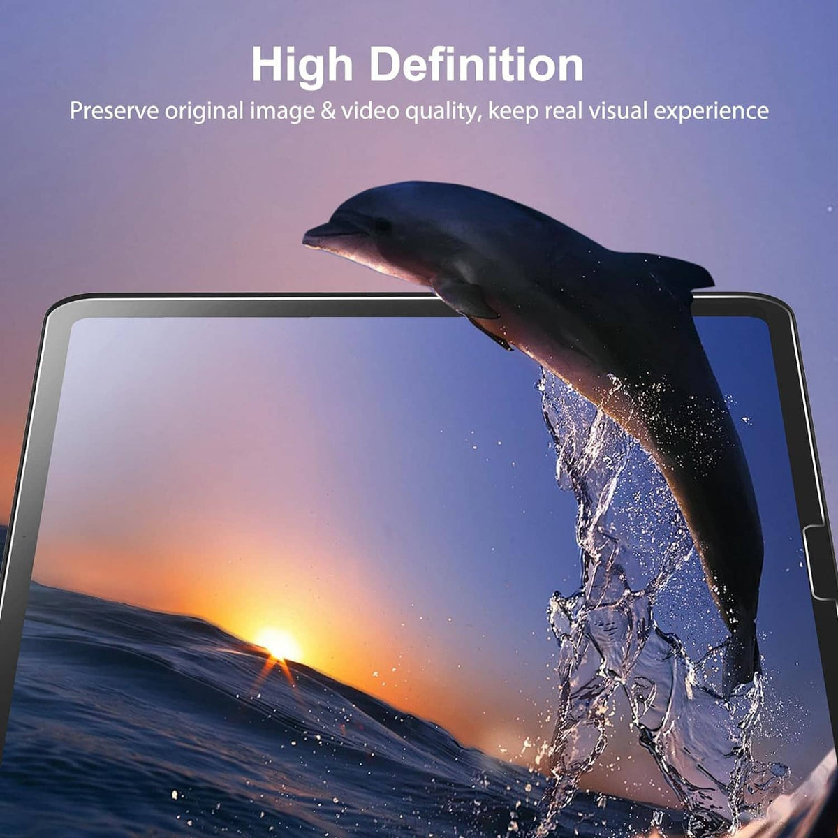 Tempered glass screen protector for iPad Air 13-inch, clear, impact shows cracked surface