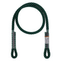 Green double-braid prusik loop with sewn eye-to-eye ends, rope loop pair