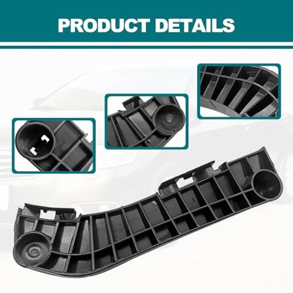 Front bumper bracket detail, black plastic lattice with mounting clips and pins