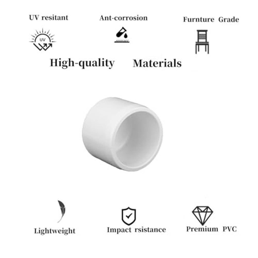 White PVC pipe end cap plug for Schedule 40 furniture fittings