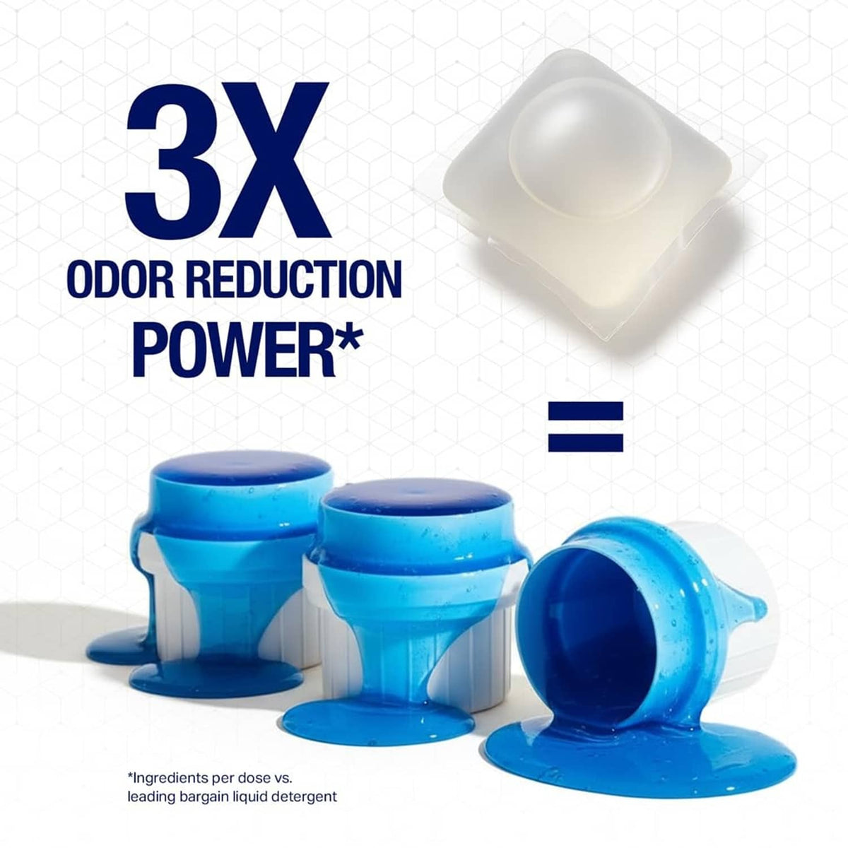 HEX Performance detergent odor-reduction single pack with dosing cups