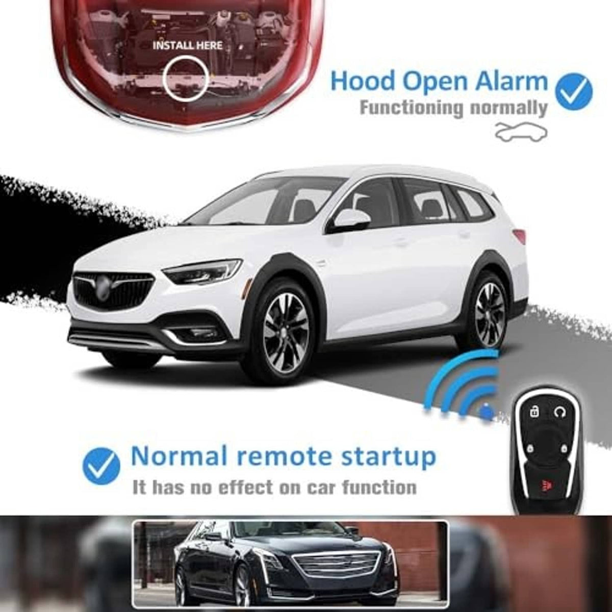 Auto start-stop eliminator wiring harness shown for remote startup use