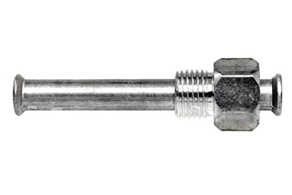 Quick-connect coupler with hex nut and threaded center, side view