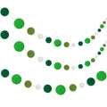 Green felt ball garland with white bead spacers, decorative ball string