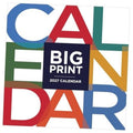 2027 mini calendar cover with colorful BIG PRINT design and 2027 calendar badge