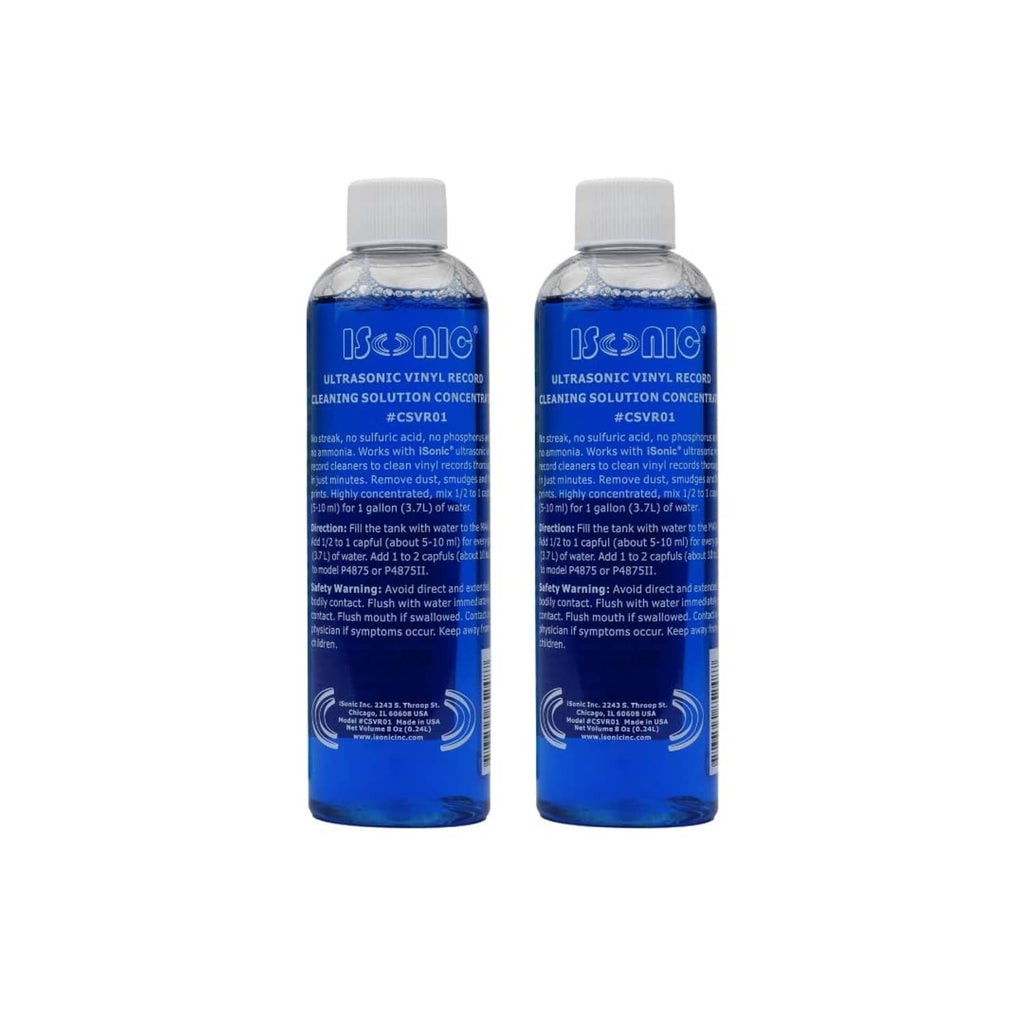 Isonic ultrasonic vinyl record cleaning solution concentrate bottles, 2-pack