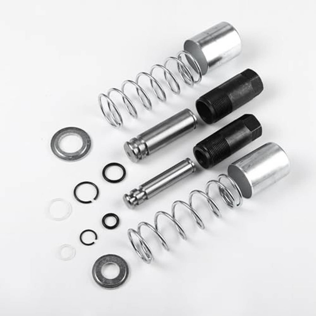 Piston plunger repair kit with chrome rods, coiled springs, black seals and washers