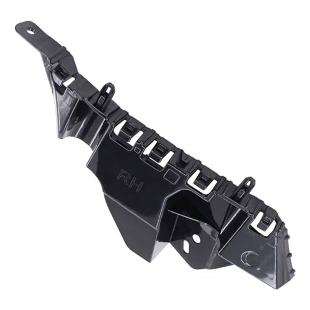 Single black front bumper bracket retainer with clips and elongated mounting tab
