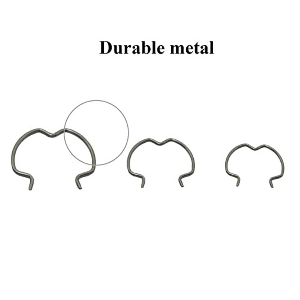 Dark gray metal quick connector clips, durable U-shaped design