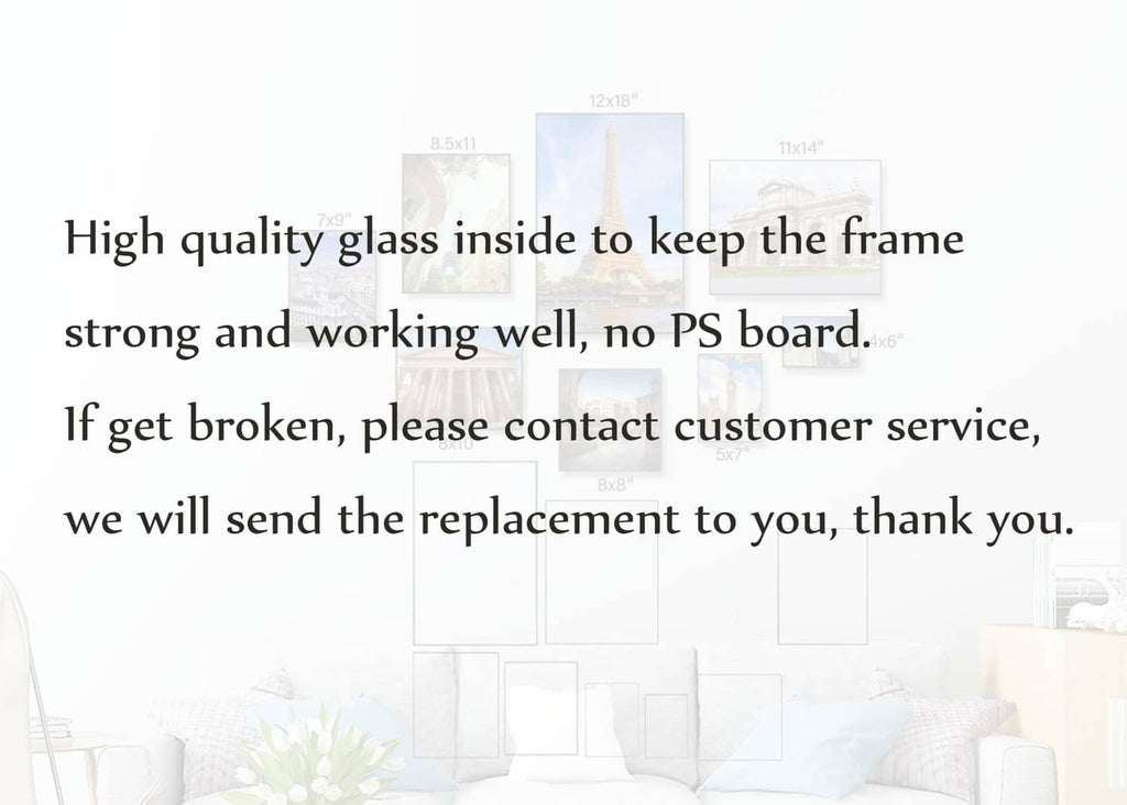 Black 4x6 photo frame with clear glass panel and internal backing