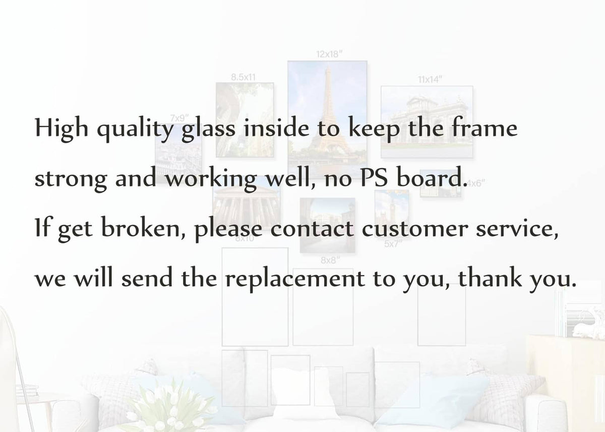 Black 4x6 photo frame with clear glass panel and internal backing