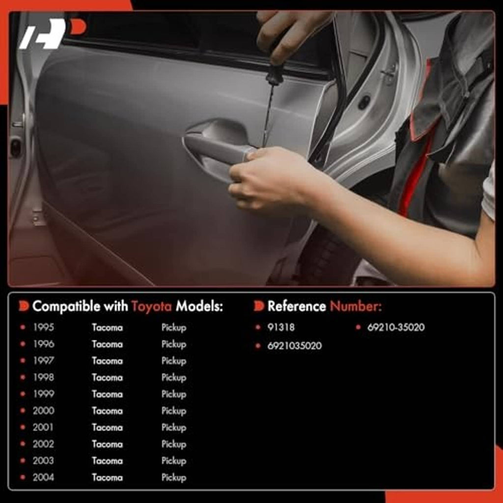 Exterior front right door handle with keyhole, textured black, shown on vehicle