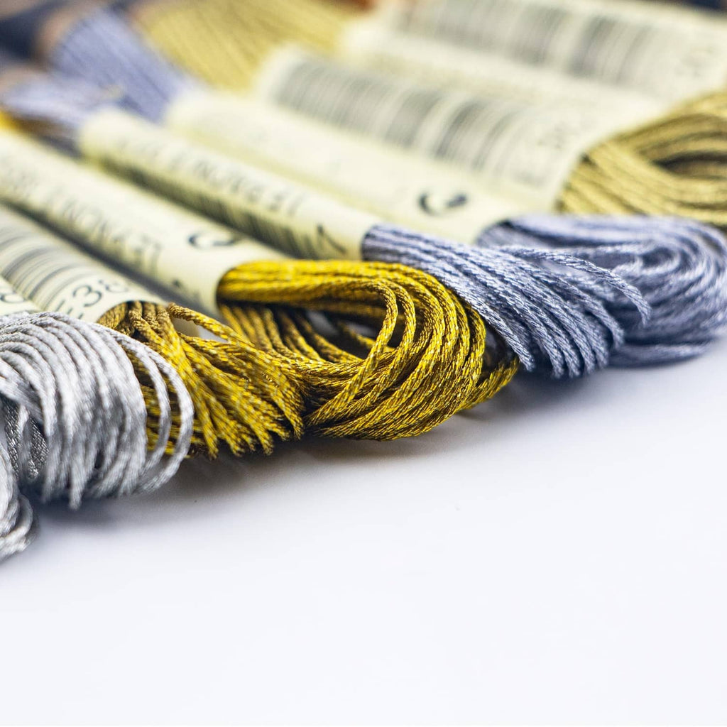 RivetOak 6 Skeins Embroidery Thread, Metallic Silver Floss silvery