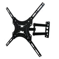 Full-motion TV wall mount bracket, black steel with four arm support plates.