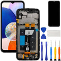 Phone screen replacement with black display, internal frame and ribbon cables, tools included