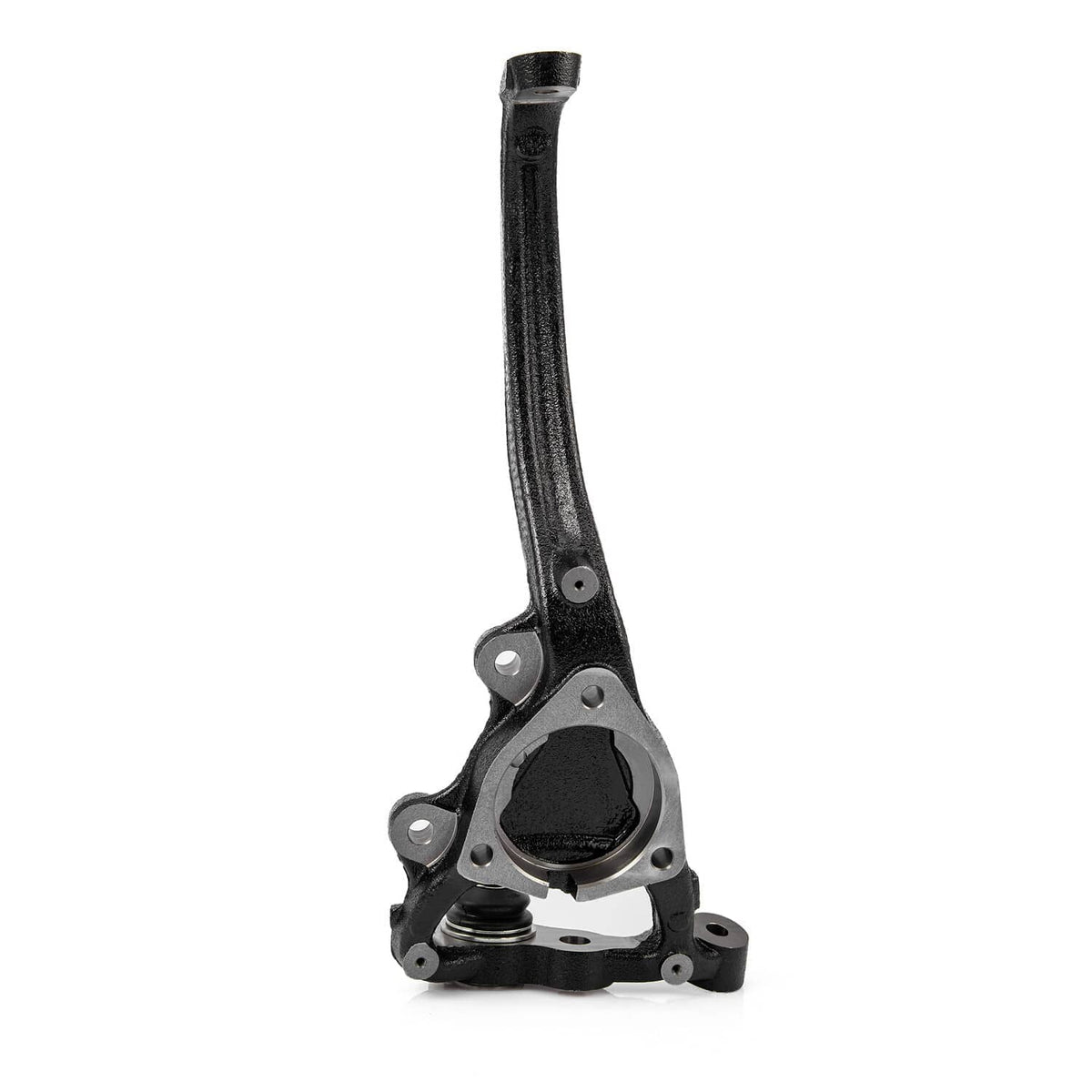 Right-side front steering knuckle with tall spindle and lower mounting base