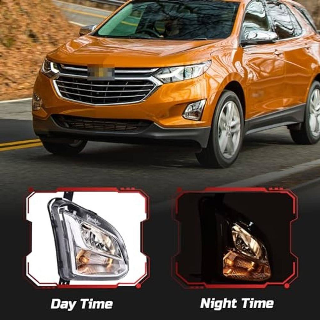 Car front with fog light kit; clear lens with amber reflector for day and night use