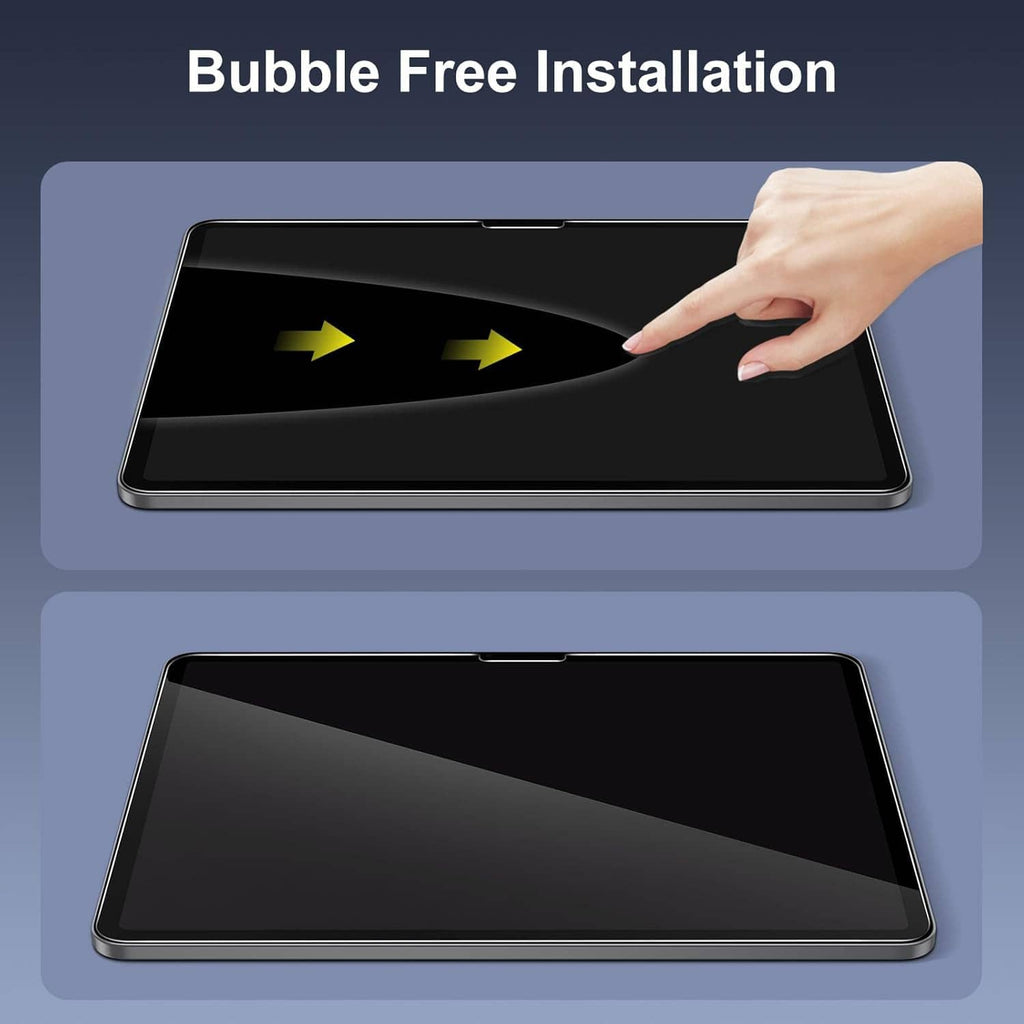 iPad screen protector tempered glass, bubble-free installation with hand alignment