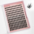 Mixed wispy false eyelash extension strip set in a clear pink case