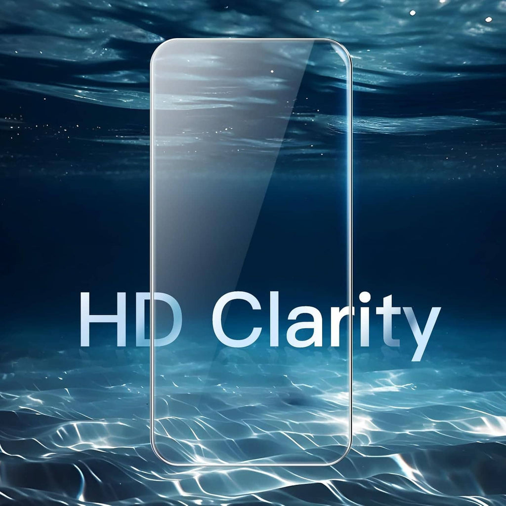 Tempered glass screen protector, clear film with smooth high-clarity surface