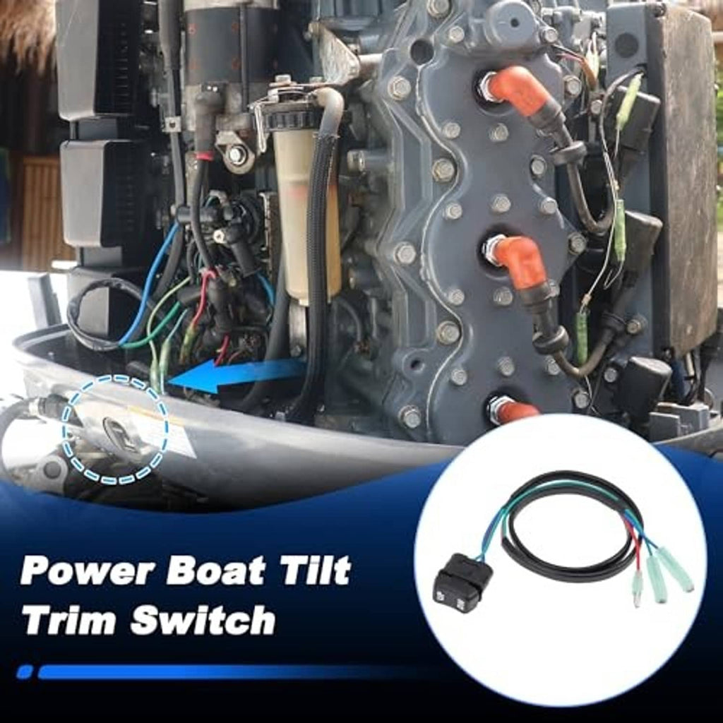 Boat trim and tilt switch wiring connected to outboard motor control panel