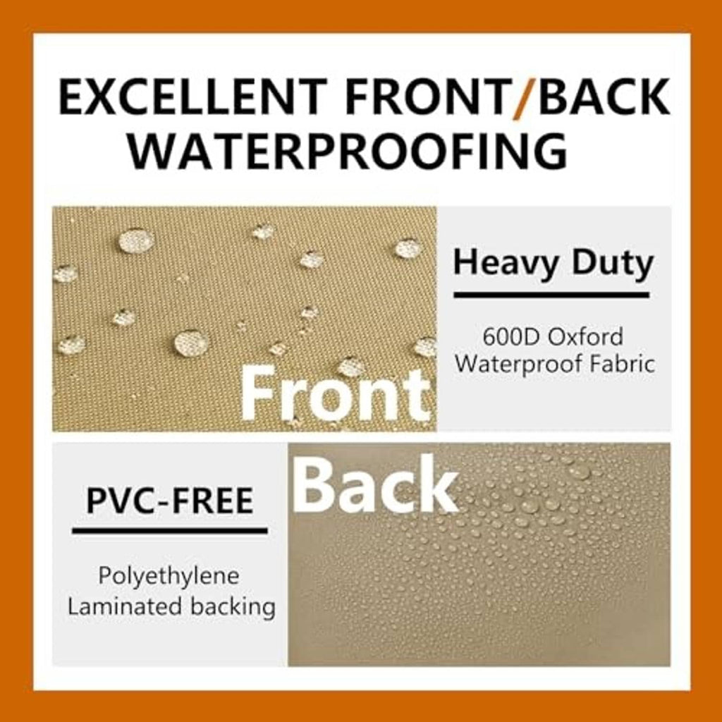 Waterproof cover fabric layers diagram with textured front and laminated back backing