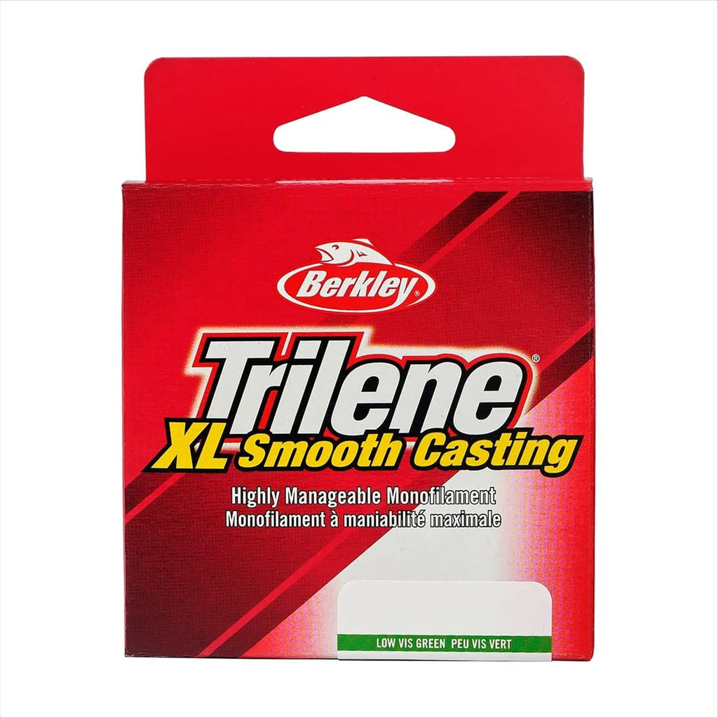 Berkley Trilene monofilament fishing line box, low-vis green
