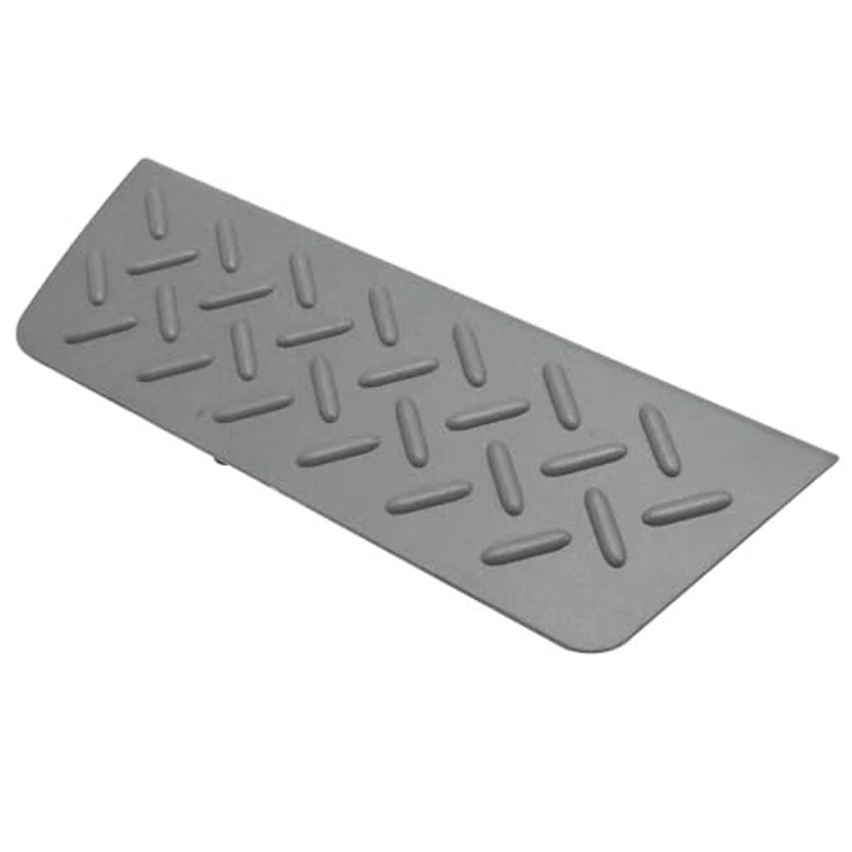 Gray anti-slip shield cover panel with raised oval grip pattern, angled view