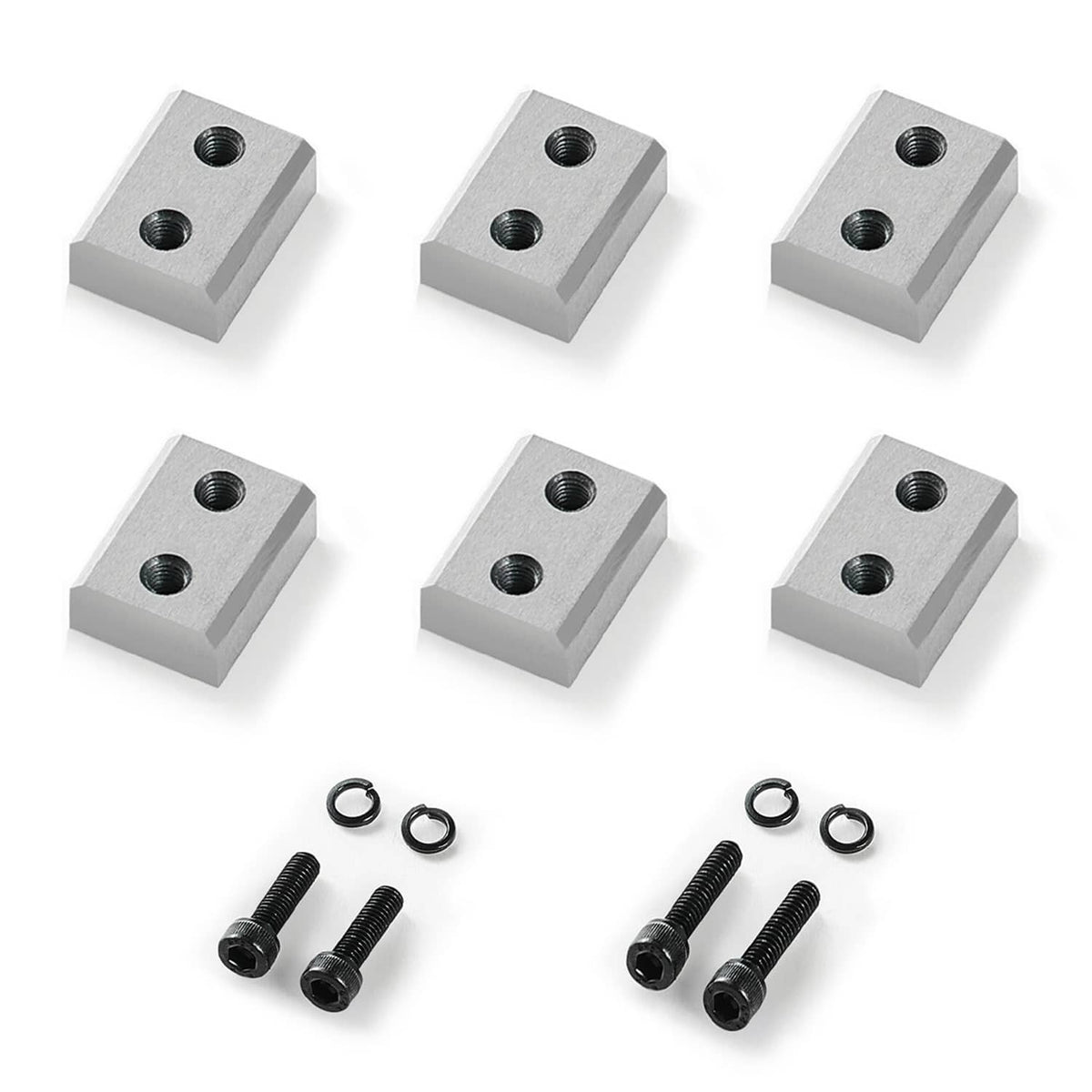 Rebar cutter replacement blade blocks with threaded holes, screws and washers set