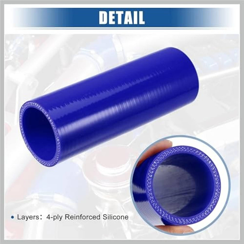 Blue silicone hose coupler with reinforced rim texture around the inner opening