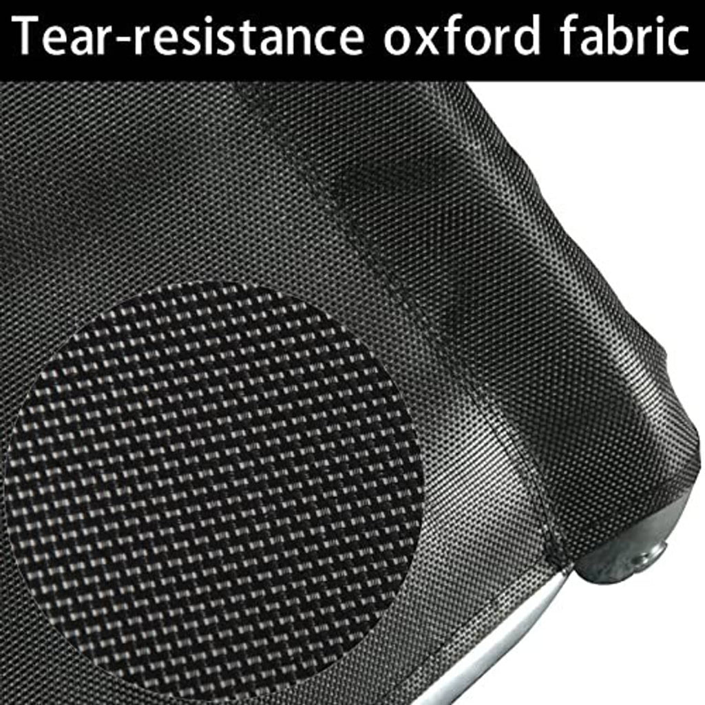 Close-up of dark woven slide fabric with textured grip panel