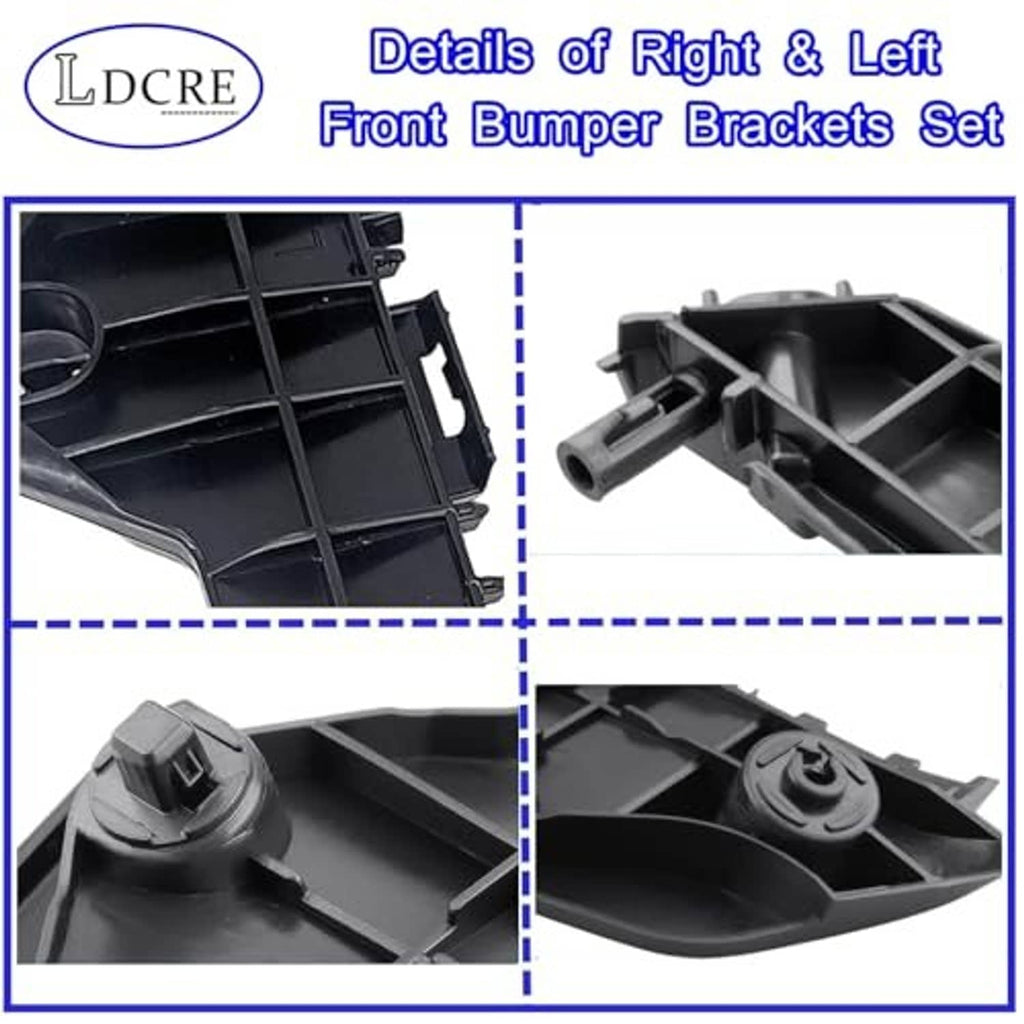 Front bumper bracket details: black plastic channels with molded clips and mounting bumps