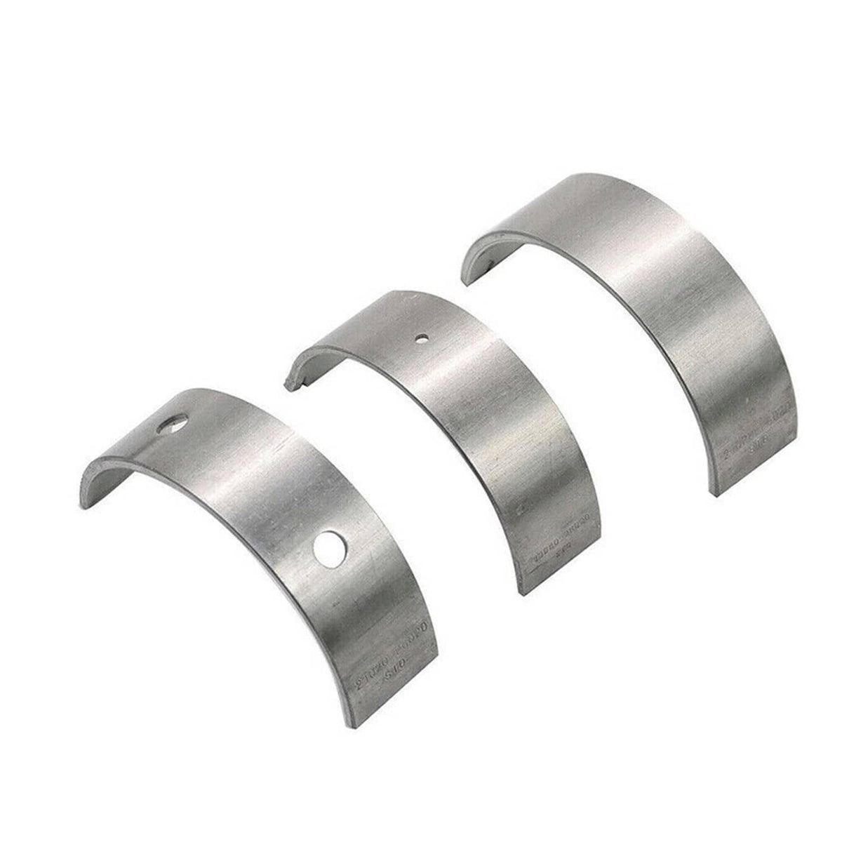 Main and rod bearing kit with three silver half-moon bearing shells