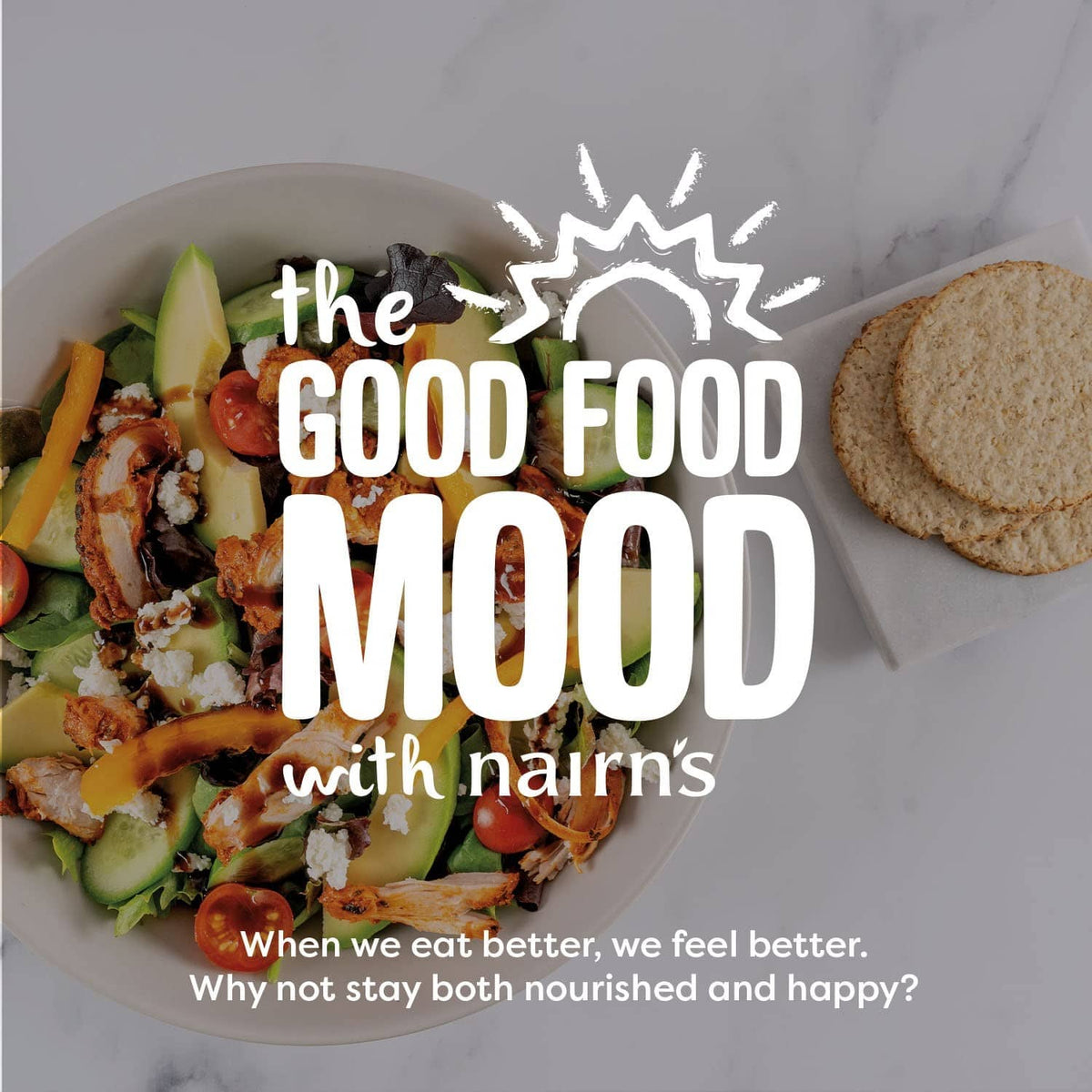Nairn's gluten-free oat grahams lifestyle pack with meal plate and crackers