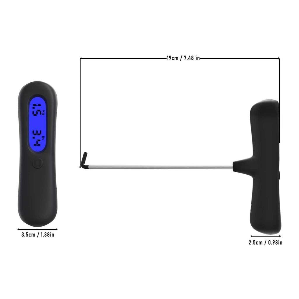 Digital trigger pull scale gauge showing size guides and trigger probe