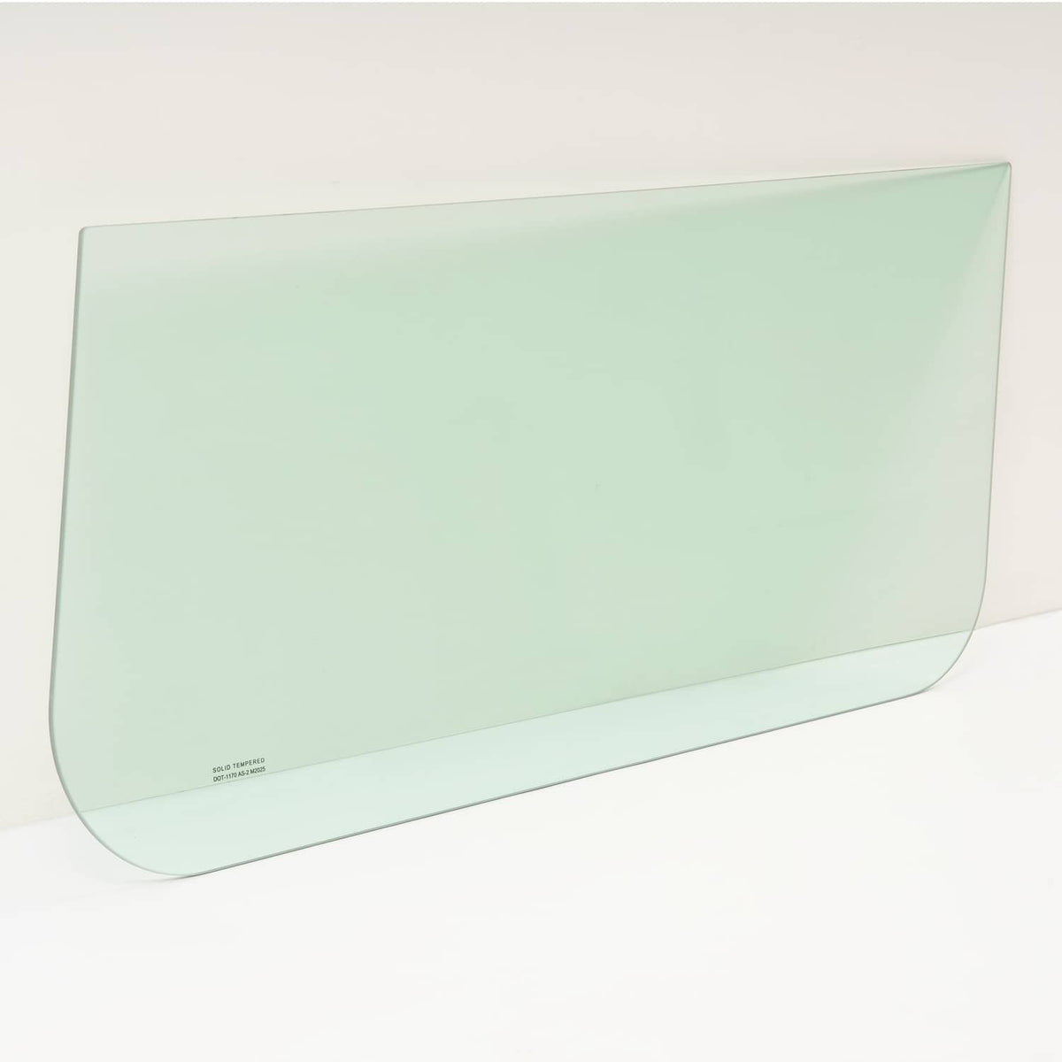 Mint green tinted glass window panel with curved lower cutout