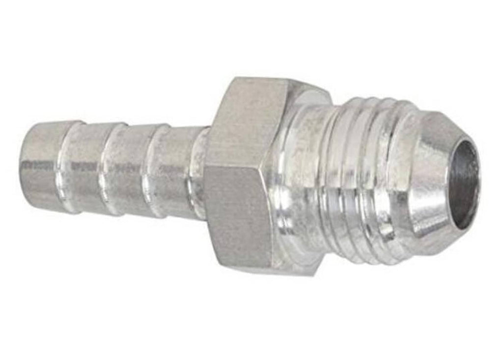 Aluminum AN flare hose barb adapter, 5/16 in barb end