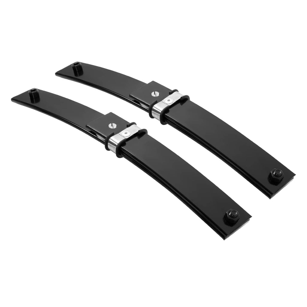 Front leaf spring set with black steel brackets and center clamp hardware