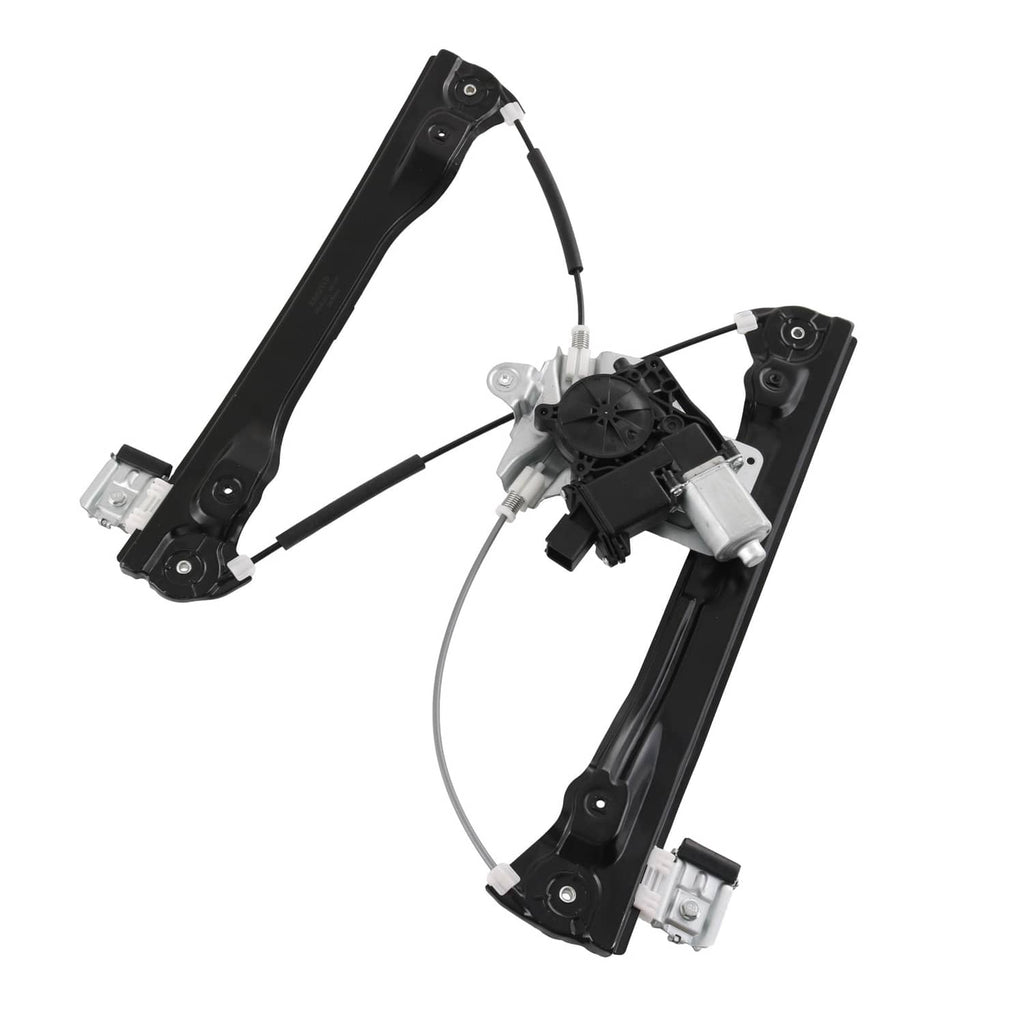 Window regulator with motor, black side panels with cables and connector modules