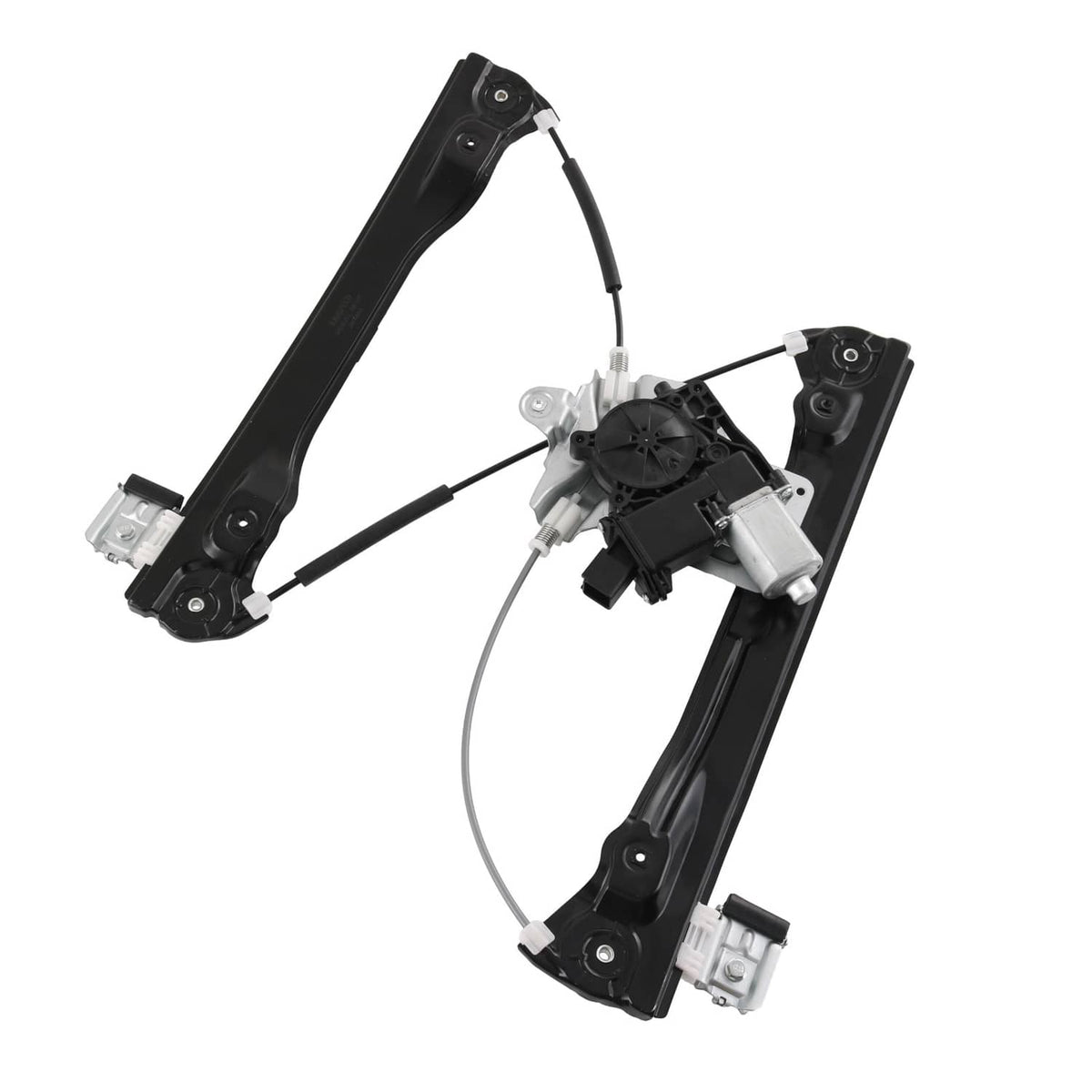 Window regulator with motor, black side panels with cables and connector modules