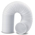 White corrugated flexible exhaust hose with round inlet and outlet ends