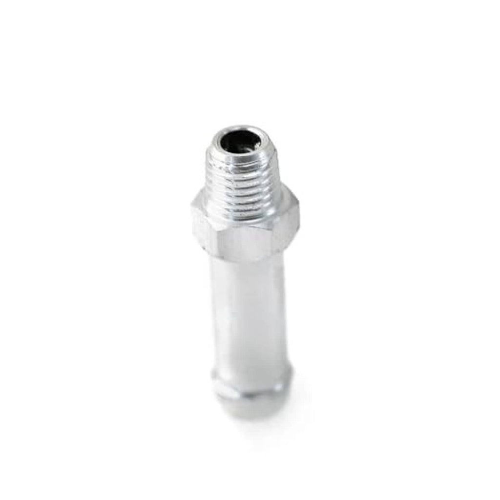 Aluminum 1/16 NPT hose barb fitting, threaded connector with round outlet