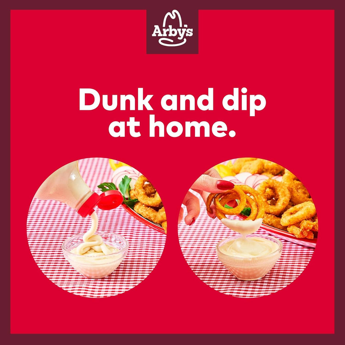 Arby's Horsey Sauce bottle for dunking and dipping with creamy sauce cups