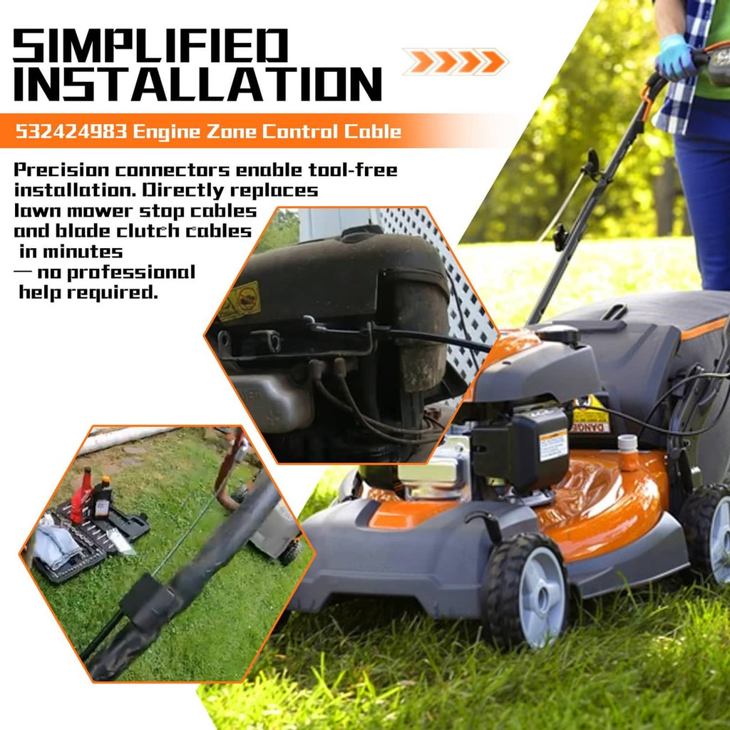 Engine zone control cable replacement with plug-in connector and black cable