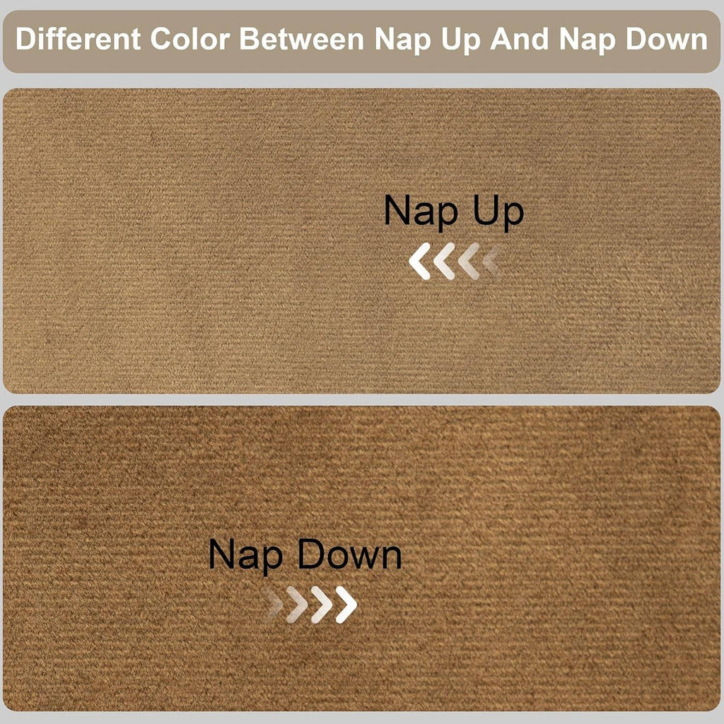 Close-up fabric texture sample showing nap-up vs nap-down color shift.