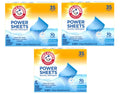 Three Arm & Hammer detergent sheets boxes, Fresh breeze, 35-count pack